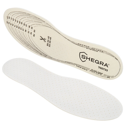 Стельки для обуви КОМФОРТ, УНИВЕРСАЛЬНЫЙ размер RU 34-45 / EU 35-46 с линиями выреза, SHEGRA (ШЕГРА), 700733