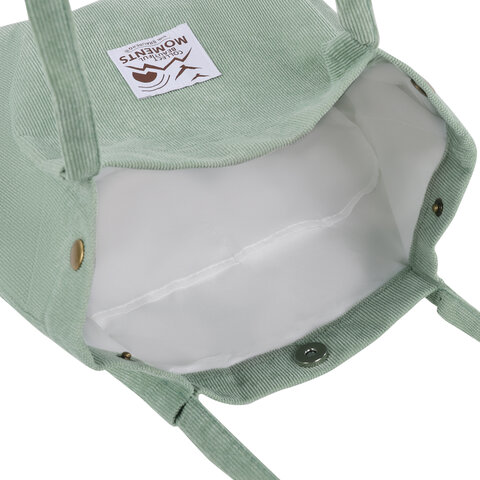 Сумка шоппер BRAUBERG MOMENTS, вельвет, 35х30 см, мятный, 271908