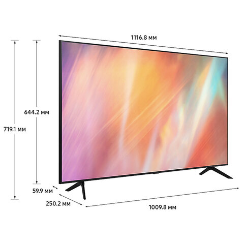 Телевизор SAMSUNG UE50AU7101, 50" (127 см), 3840x2160, 4K, 16:9, SmartTV, WiFi, Bluetooth, черный, 3219218