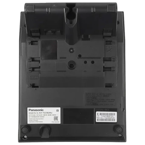 Телефон PANASONIC KX-TS2382RUB, память 10 последних набранных номеров, тональный/импульсный режим, повтор, чёрный