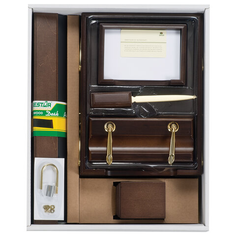 Набор подарочный настольный BESTAR "Artemis" из дерева, 10 предметов, цвет "орех", 236357