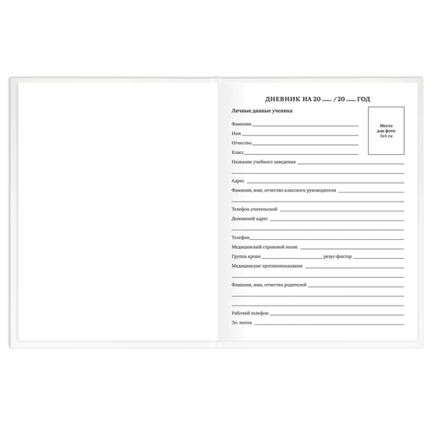 Дневник 1-11 класс 40 л., твердый, BRAUBERG, матовая ламинация, БЕЛЫЙ, 105540