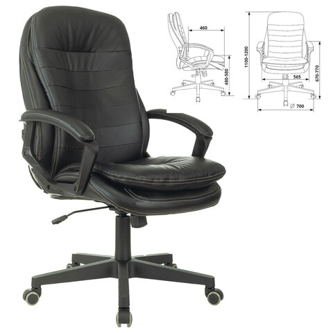 Кресло офисное BRABIX PREMIUM "Omega EX-589", экокожа, черное, 532094