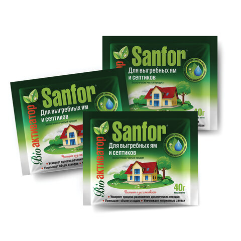 Средство для выгребных ям и септиков 40 г, SANFOR, 8384