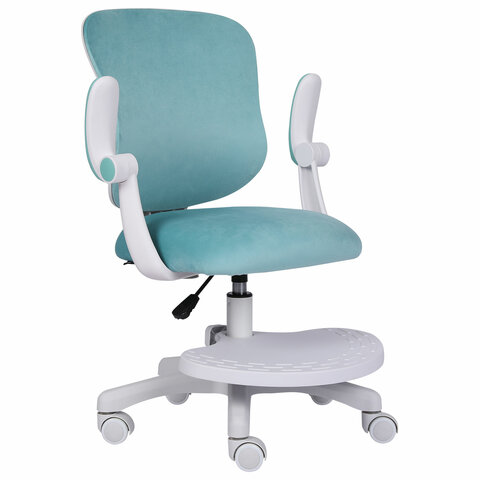 Кресло детское с подставкой для ног BRABIX "Sky MG-206", велюр, голубое, 533155