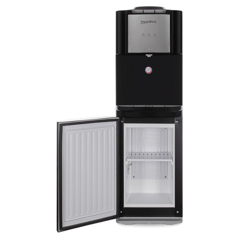 Кулер для воды AQUA WORK QRB-84В, напольный, НАГРЕВ/ОХЛАЖДЕНИЕ КОМПРЕССОР, холодильник, черный, 33353