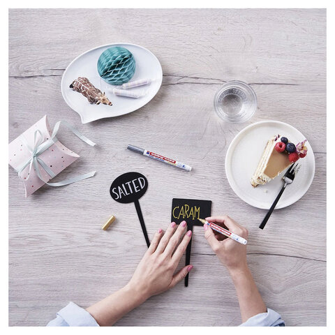 Маркер меловой EDDING 4085, 1-2 мм, БЕЛЫЙ, влагостираемый, для гладких поверхностей, Е-4085/49, E-4085/49