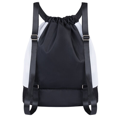 Рюкзак спортивный мешок HEIKKI ACTION (ХЕЙКИ) с отделением для обуви, вентилируемые стенки, 45х34 см, "Total black", 273455