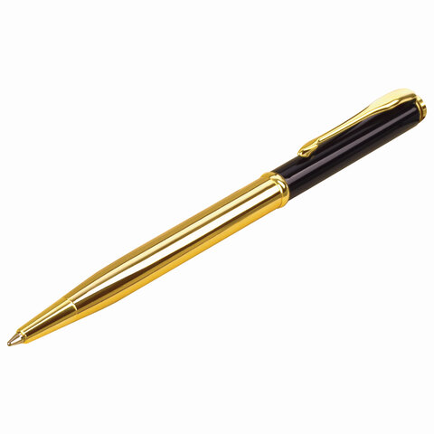 Ручка подарочная шариковая GALANT "ARROW GOLD", корпус черный/золотистый, детали золотистые, узел 0,7 мм, синяя, 143523