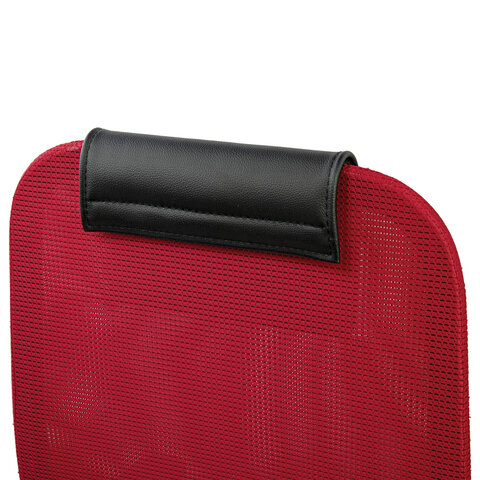 Кресло офисное BRABIX PREMIUM "Ultimate EX-801" хром, плотная двойная сетка Х2, черное/красное, 532921