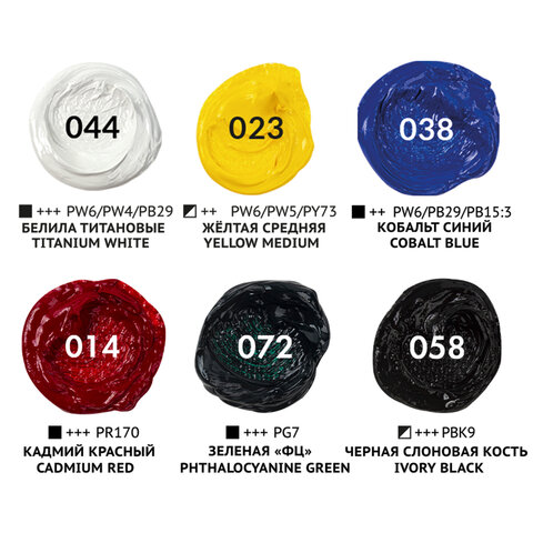 Краски масляные ВОДОРАЗБАВИМЫЕ художественные, 6 цветов по 37 мл в тубах, BRAUBERG ART PREMIERE, 192292