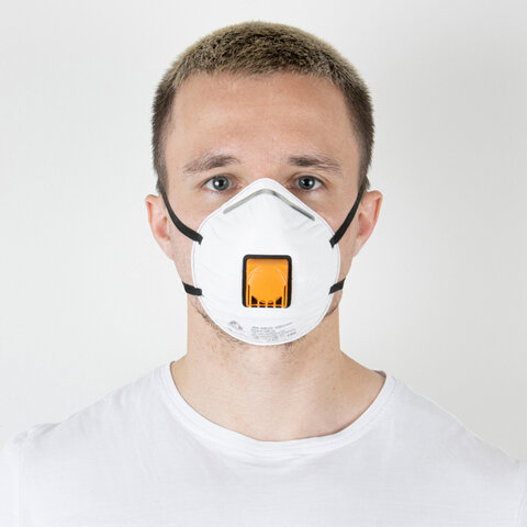 Респиратор с клапаном КОМПЛЕКТ 10 шт., полумаска фильтрующая, формованный, FFP2, JM-8622