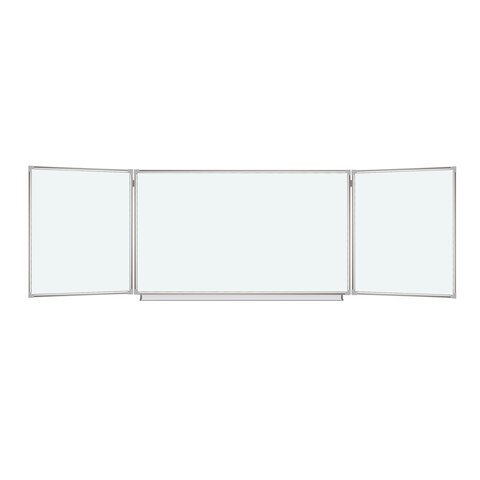 Доска магнитно-маркерная 3-х элементная 100х150/300 см, 5 рабочих поверхностей, белая, BRAUBERG, 231708