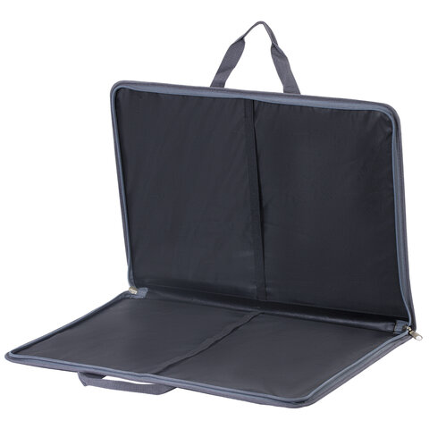 Папка сумка для рисунков и чертежей каркасная А2 (45х65 см), экокожа, BRAUBERG ART CLASSIC, 272990