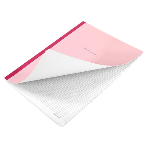 Тетрадь А4 96 л. BRAUBERG, на сшивке с корешком, клетка, обложка картон, "Minimal Pastel", 405282