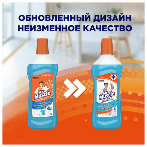 Средство для мытья пола и поверхностей 500 мл, МИСТЕР МУСКУЛ "После дождя", 365719