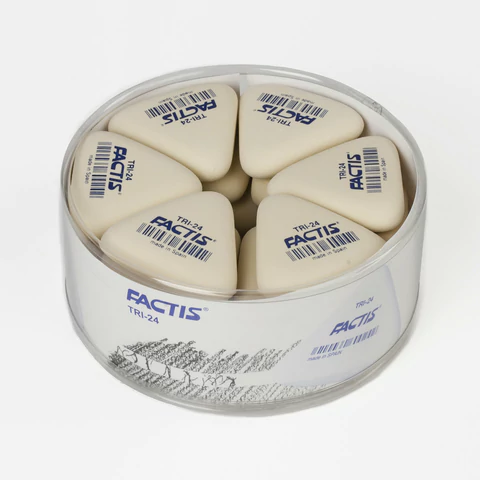 Ластик FACTIS (Испания) TRI 24, 51х46х12 мм, белый, треугольный, мягкий, PMFTRI24