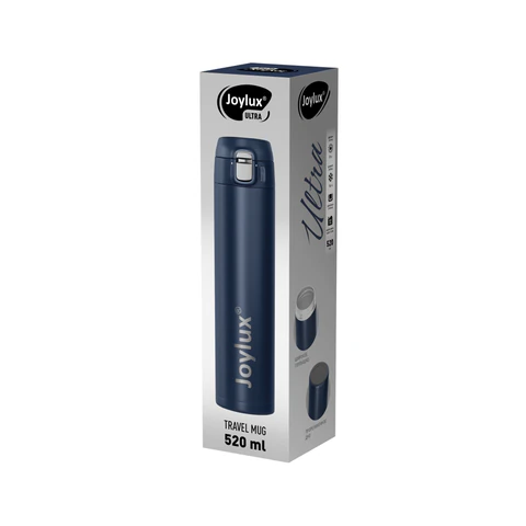 Термокружка 520 мл JOYLUX (ДЖОЙЛЮКС) ULTRA BLUE, нержавеющая сталь SUS304, синий матовый, 700278