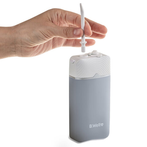 Ирригатор для полости рта (НДС 10%) B.WELL PRO-913, портативный, емкость резервуара 0,15 л, 1 насадка, бело-серый