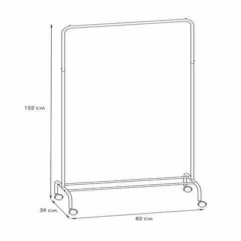 Вешалка для плечиков "Радуга-2", 1520х820х390 мм, передвижная, металл, белая, ВНП 299 Б