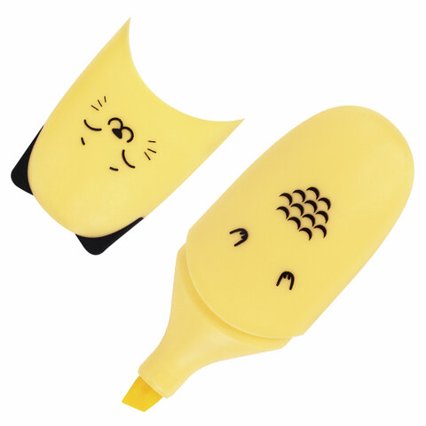 Набор текстовыделителей мини 12 ЦВЕТОВ BRAUBERG KIDS "CUTE CATS", линия 1-5 мм, 152437