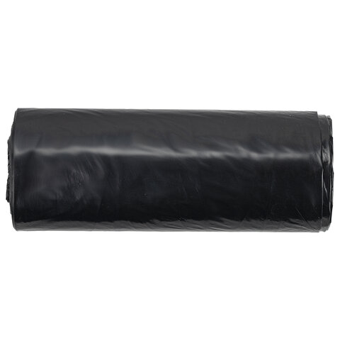 Мешки для мусора 190 л черные в рулоне 10 шт., ПВД 23 мкм, 90х120 см, ЛЮБАША "эконом ПЛЮС", 607681