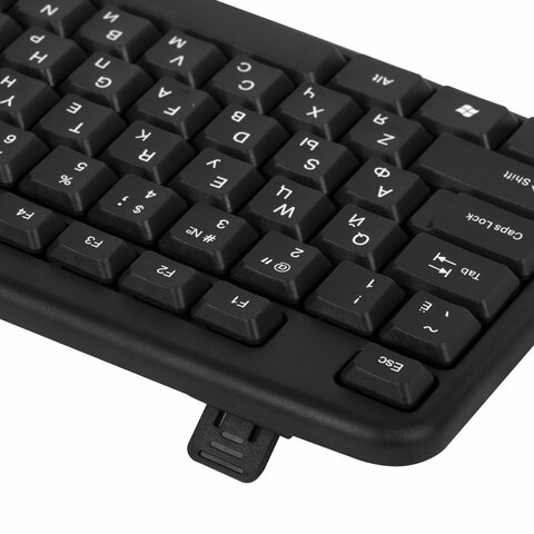 Набор проводной SONNEN KB-S110, USB, клавиатура 113 клавиш, мышь 3 кнопки, 1000 dpi, черный/серебристый, 513854