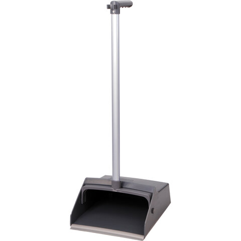 Совок для мусора + щетка, рукоятки 80 см, "БОЛЬШОЙ", для улицы, цеха, офиса, серый, LAIMA PROFESSIONAL, 606663