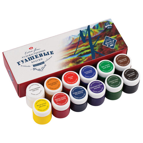 Гуашь художественная "Мастер-класс", 12 цветов по 40 мл, Невская Палитра, 1741010