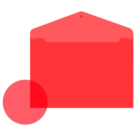 Папка-конверт с кнопкой прозрачная А4, BRAUBERG "UNIVERSAL", до 100 листов, красная, 0,15 мм, 273073