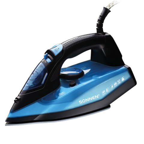 Утюг паровой SONNEN SI-2099, 2400 Вт, керамическое покрытие, антикапля, антинакипь, синий, 456996
