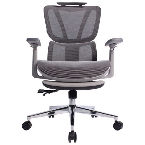 Кресло BRABIX PREMIUM "Evolution ER-700", подножка, слайдер, синхромеханизм, сетка, серое, 532948