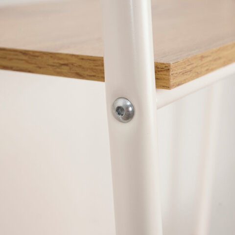 Стеллаж на металлокаркасе "Скандинавия-14", 450х385х1470 мм, 4 полки ЛДСП, белый/дуб, CТCП14 Б