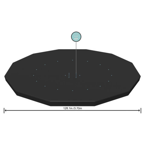 Тент для бассейнов каркасных и с надувным бортом "Fast Set", диаметр 366 см (D 370 см), BESTWAY, 58037