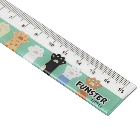 Линейка пластиковая 15 см, FUNSTER (ФАНСТЕР), "КОТЫ", ассорти, дисплей, 210918