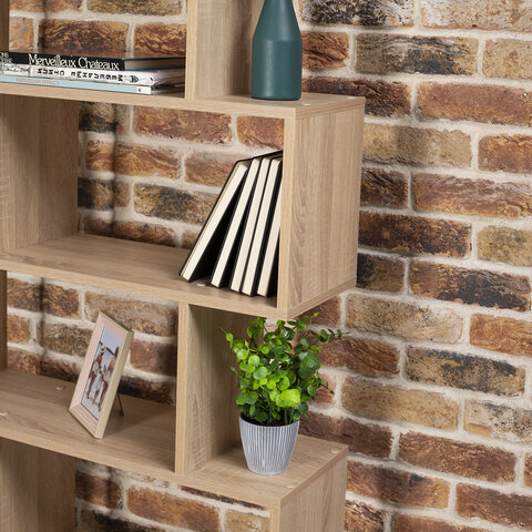 Стеллаж BRABIX "Scandi SH-008", 730х250х1760 мм, 6 секций, ЛДСП, дуб сонома, 641898, ЦБ013658-2