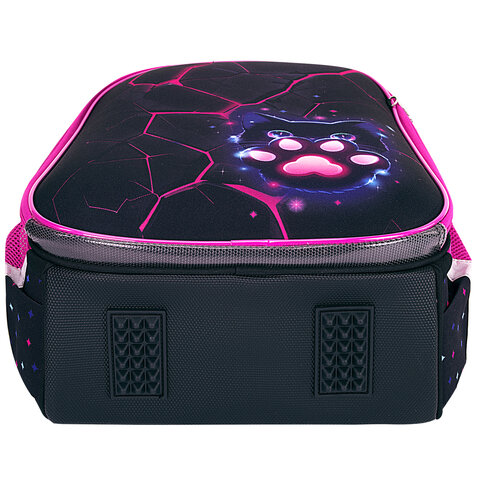 Ранец BRAUBERG PREMIUM, 2 отделения, с брелоком, "Pink lava", 38х29х16 см, 273097