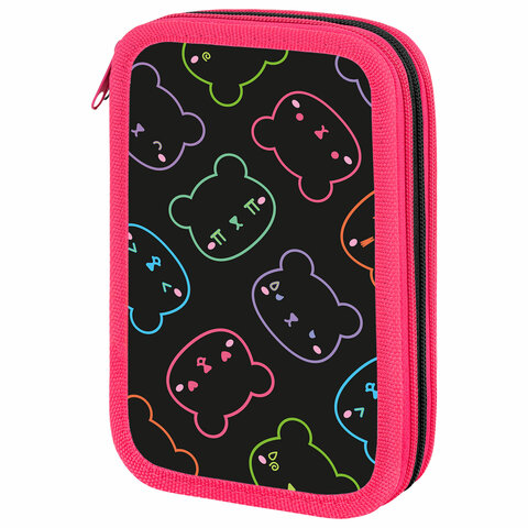 Пенал ПИФАГОР, 3 отделения, ламинированный картон, 19х11 см, "Bears", 273487