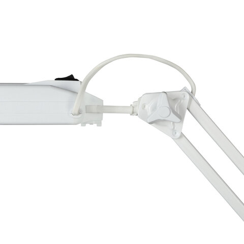 Настольная лампа светильник Дельта на струбцине, ЛЮМИНЕСЦЕНТНАЯ, цоколь 2G7, 11 Вт, белый