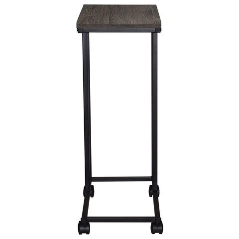 Стол журнальный BRABIX "LOFT CT-001", 450х250х680 мм, на колёсах, металлический каркас, цвет морёный дуб, 641859