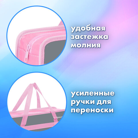 Папка на молнии с ручками BRAUBERG А4, 1 отделение, пластик, 80 мм, "Hi there", 273370