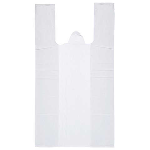 Пакеты "майка", КОМПЛЕКТ 100 шт., 30х16х55 см, ПНД, 15 мкм