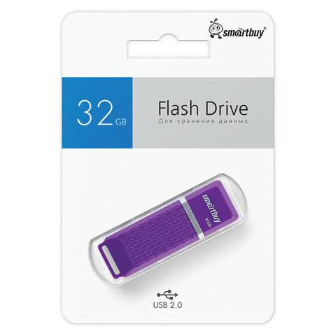 Флеш-диск 32 GB, SMARTBUY Quartz, USB 2.0, фиолетовый, SB32GBQZ-V