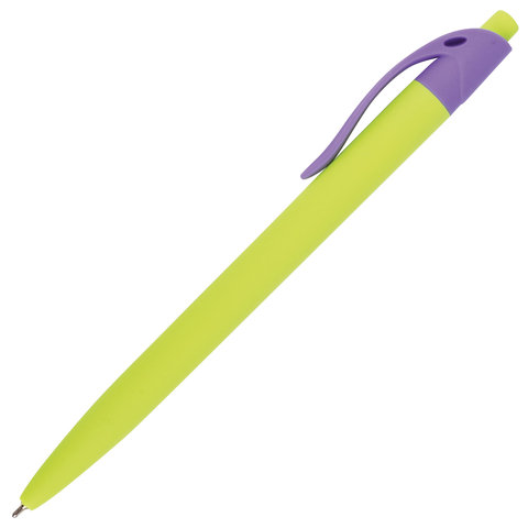 Ручка шариковая масляная автоматическая BRAUBERG "FRUITY RX", СИНЯЯ, soft-touch, узел 0,7 мм, линия письма 0,35 мм, 142656