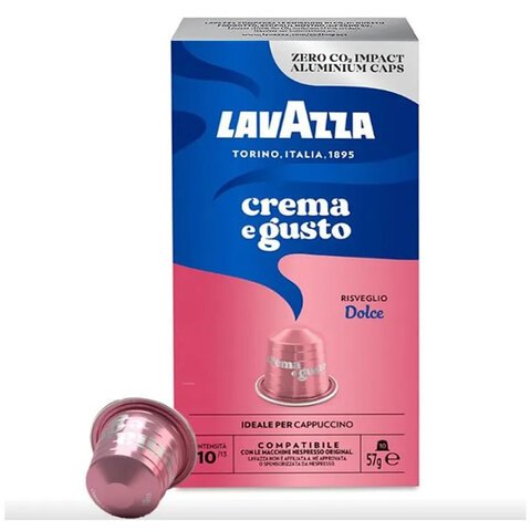 Кофе в капсулах LAVAZZA "Crema&Gusto Dolce" для кофемашин Nespresso, 10 порций