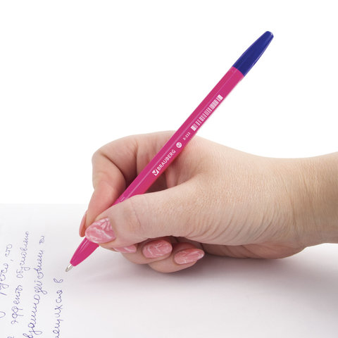 Ручка шариковая BRAUBERG "X-333" NEON SOLID, СИНЯЯ, корпус ассорти, узел 0,7 мм, линия письма 0,35 мм, 142831