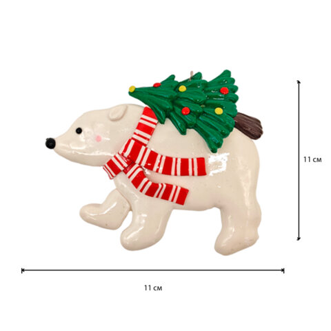 Украшение елочное (1 шт.) "Xmas Toys" 11,5х9 см, полимерная глина, ассорти 5 дизайнов, ЗОЛОТАЯ СКАЗКА, 592412