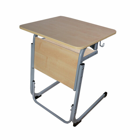 Стол-парта 1-местный, регулируемый угол, "Атлант", 600х500х520-640 мм, рост 2-4, серый каркас, ЛДСП клён