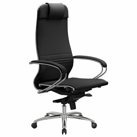 Кресло офисное МЕТТА "SAMURAI" K-1, экокожа, черное