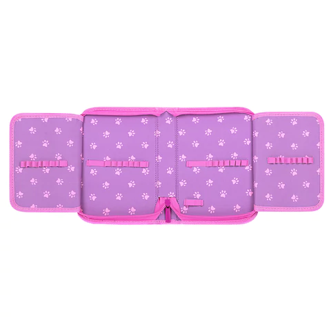 Пенал BRAUBERG, 1 отделение, 2 откидные планки, полиэстер, 21х14 см, "Paw prints", 273526